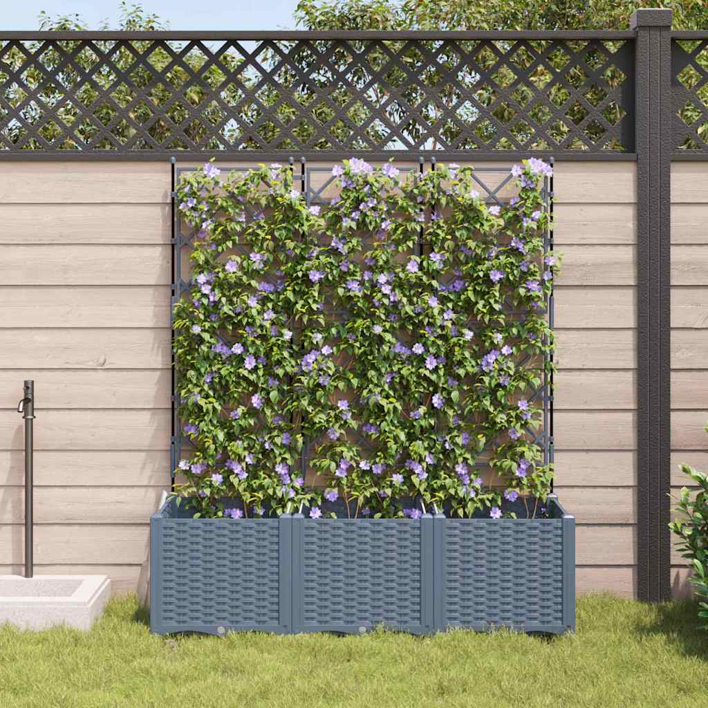 Vrtna saksija 3 pcs Svijetlo siva 120 x 40 x 143 cm Plastika