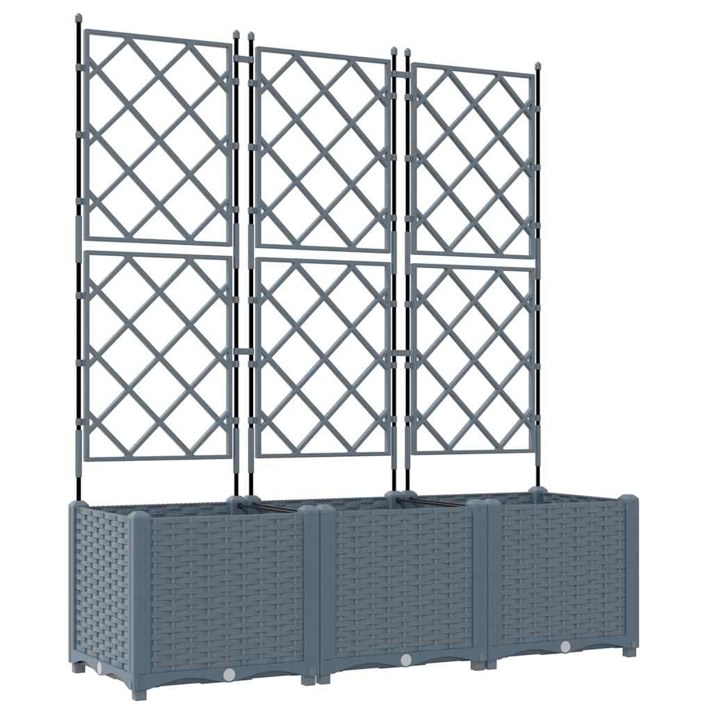 Vrtna saksija 3 pcs Svijetlo siva 120 x 40 x 143 cm Plastika