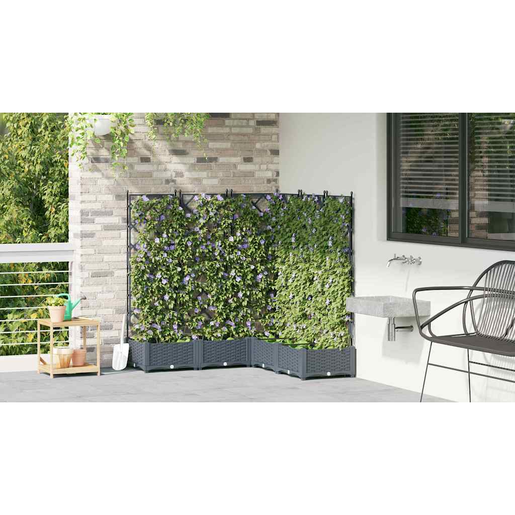 Vrtna saksija 5 pcs Svijetlo siva 120 x 120 x 125,5 cm Plastika