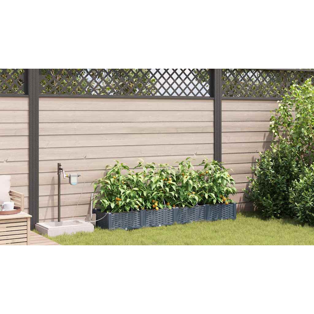 Vrtna saksija 4 pcs Svijetlo siva 160 x 40 x 22 cm Plastika