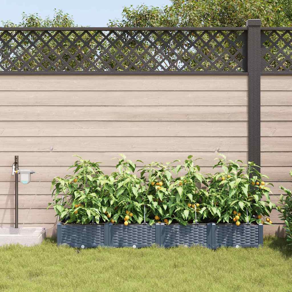 Vrtna saksija 4 pcs Svijetlo siva 160 x 40 x 22 cm Plastika