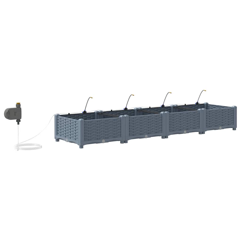 Vrtna saksija 4 pcs Svijetlo siva 160 x 40 x 22 cm Plastika