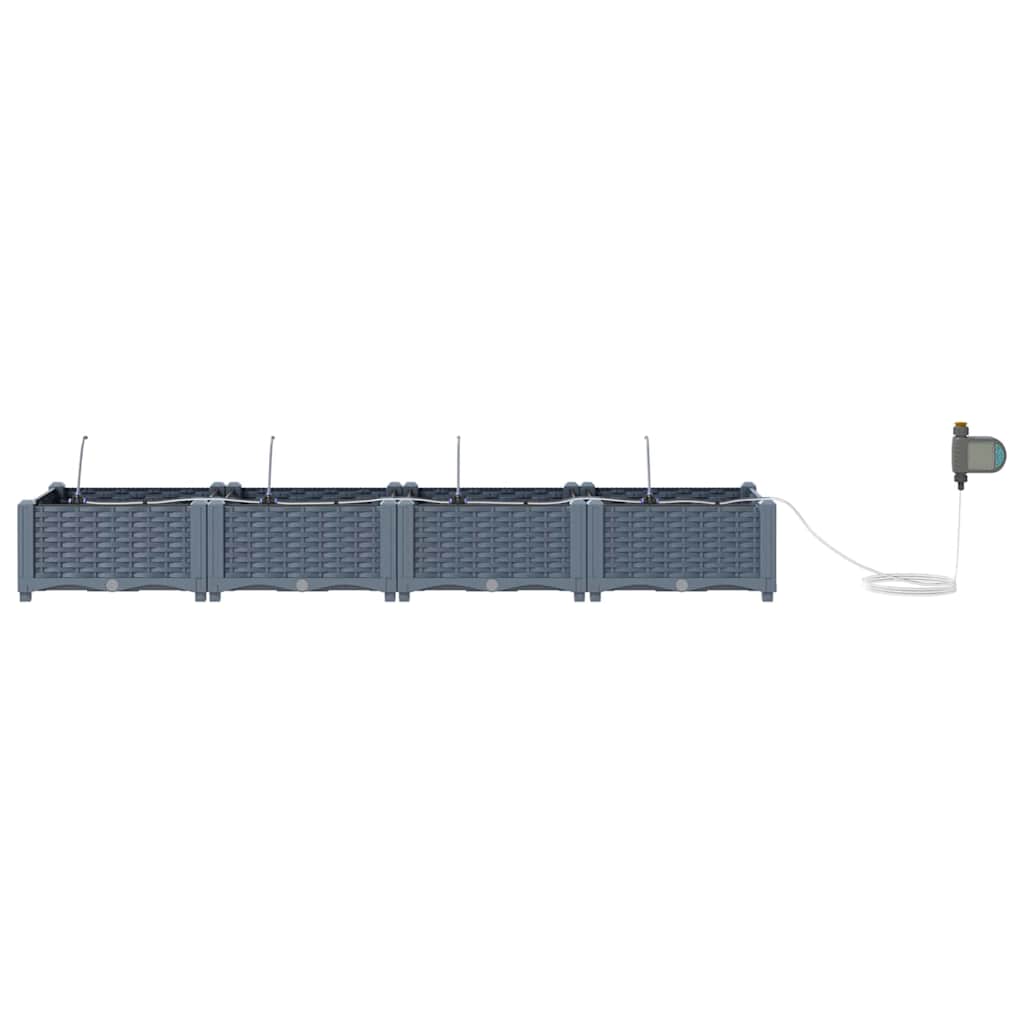 Vrtna saksija 4 pcs Svijetlo siva 160 x 40 x 22 cm Plastika