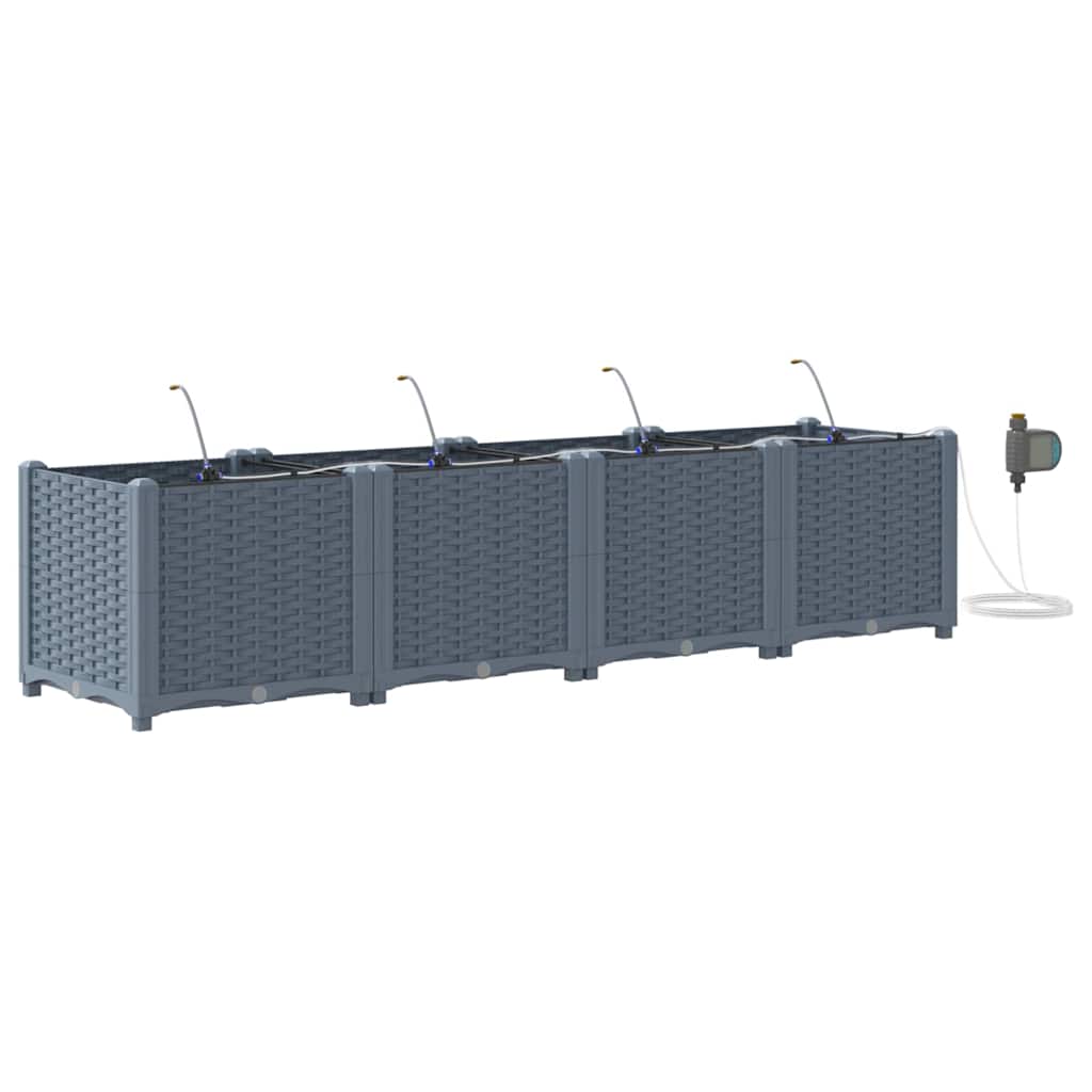 Vrtna saksija 4 pcs Svijetlo siva 160 x 40 x 37,5 cm Plastika