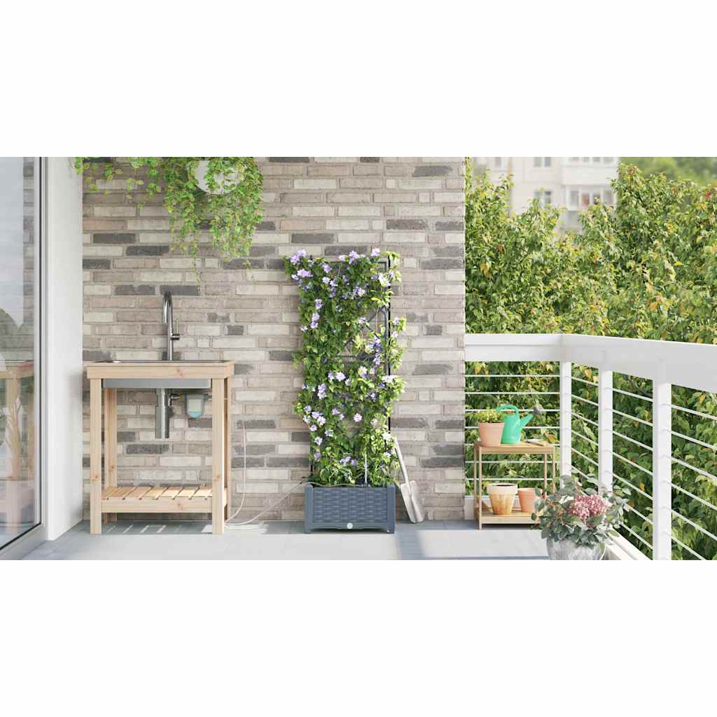 Vrtna saksija Svijetlo siva 40 x 40 x 126 cm Plastika