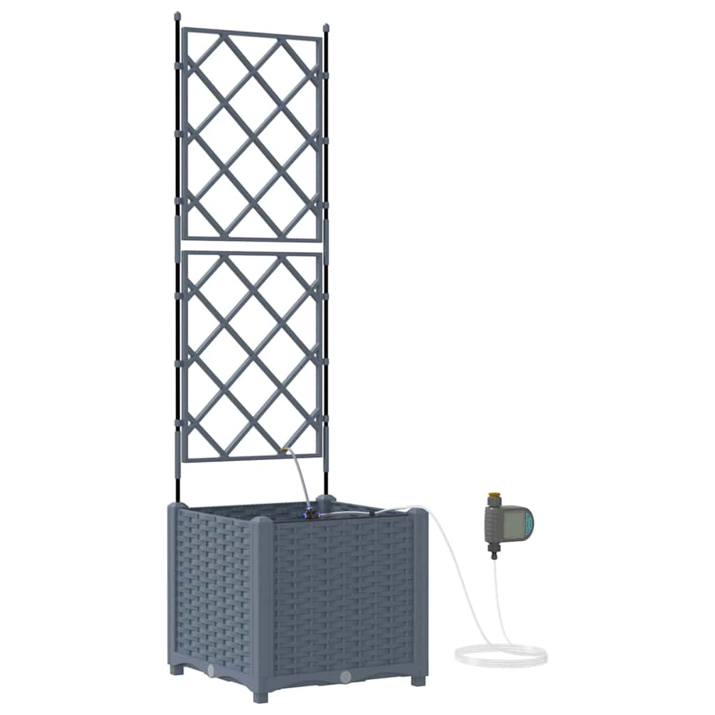 Vrtna saksija 2 pcs Svijetlo siva 40 x 40 x 142 cm Plastika