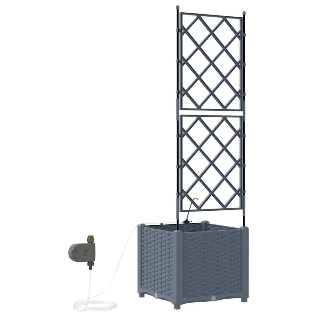 Vrtna saksija 2 pcs Svijetlo siva 40 x 40 x 142 cm Plastika