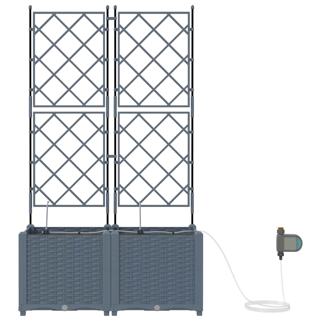 Vrtna saksija 2 pcs Svijetlo siva 80 x 40 x 142 cm Plastika