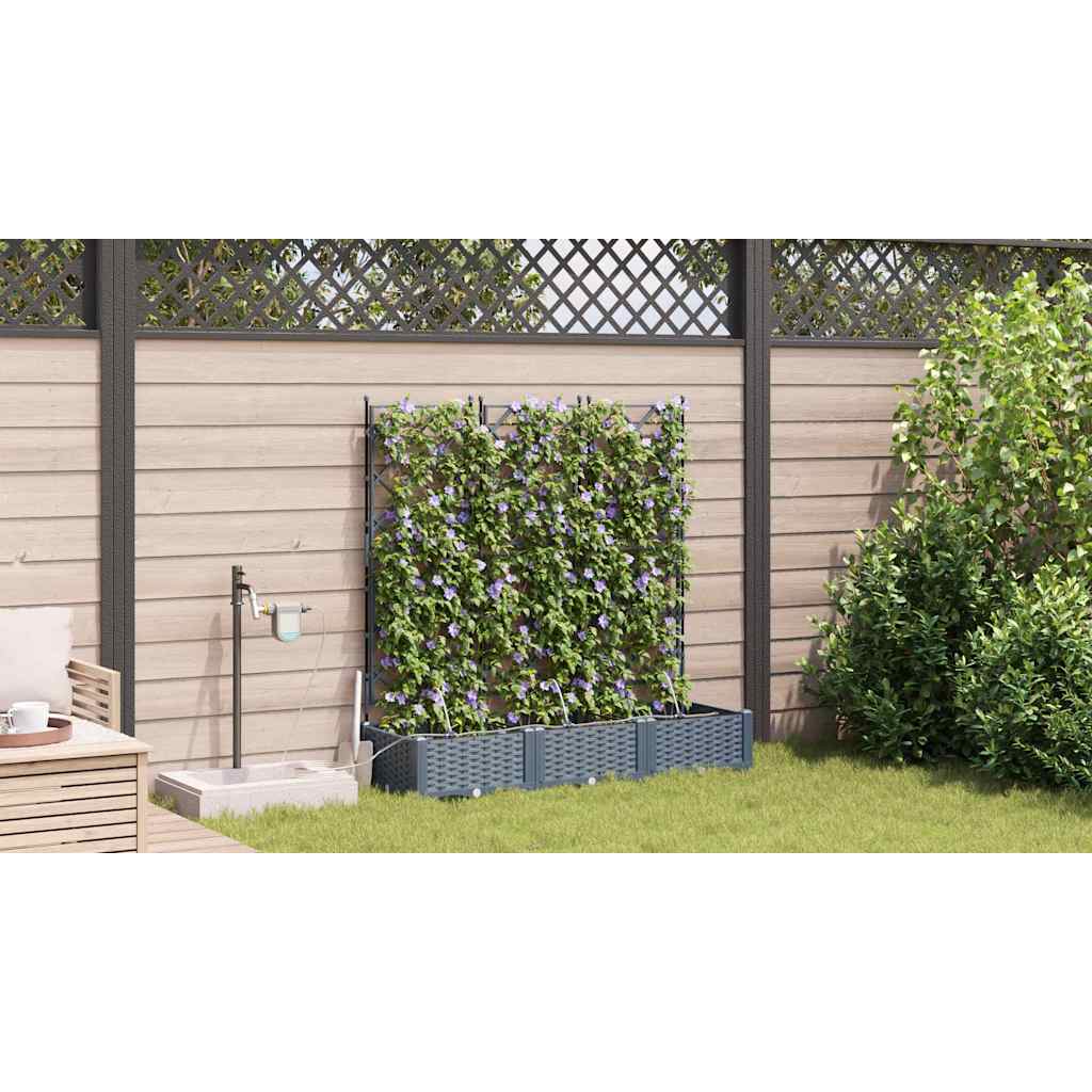Vrtna saksija 3 pcs Svijetlo siva 120 x 40 x 126 cm Plastika
