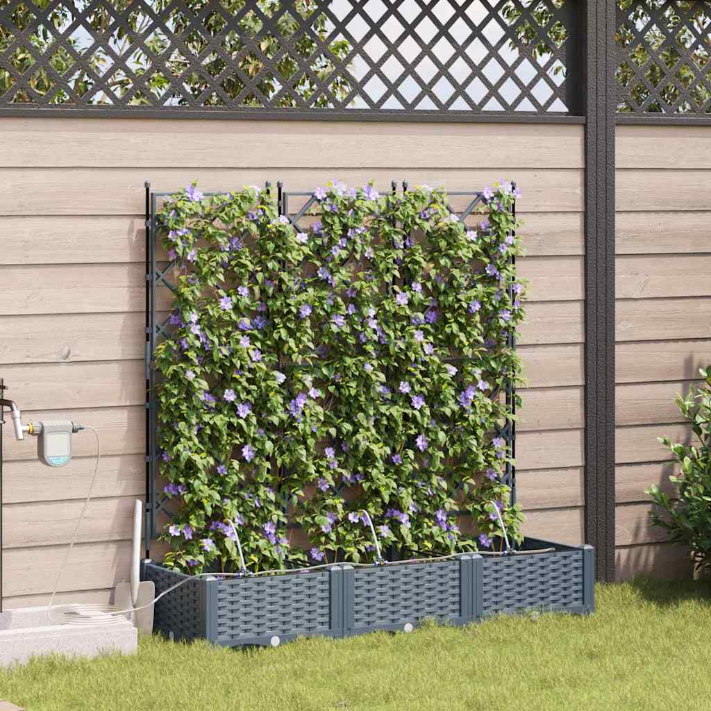 Vrtna saksija 3 pcs Svijetlo siva 120 x 40 x 126 cm Plastika