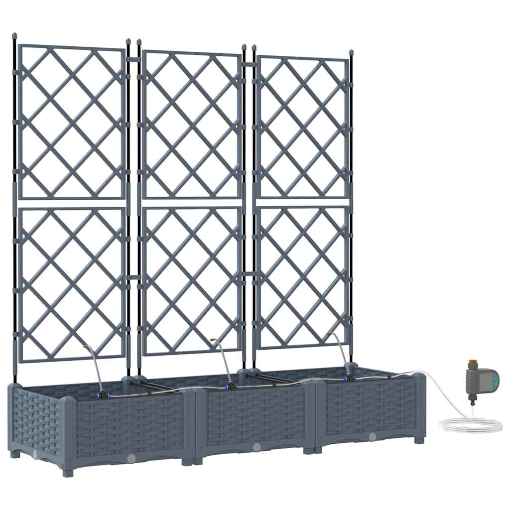 Vrtna saksija 3 pcs Svijetlo siva 120 x 40 x 126 cm Plastika