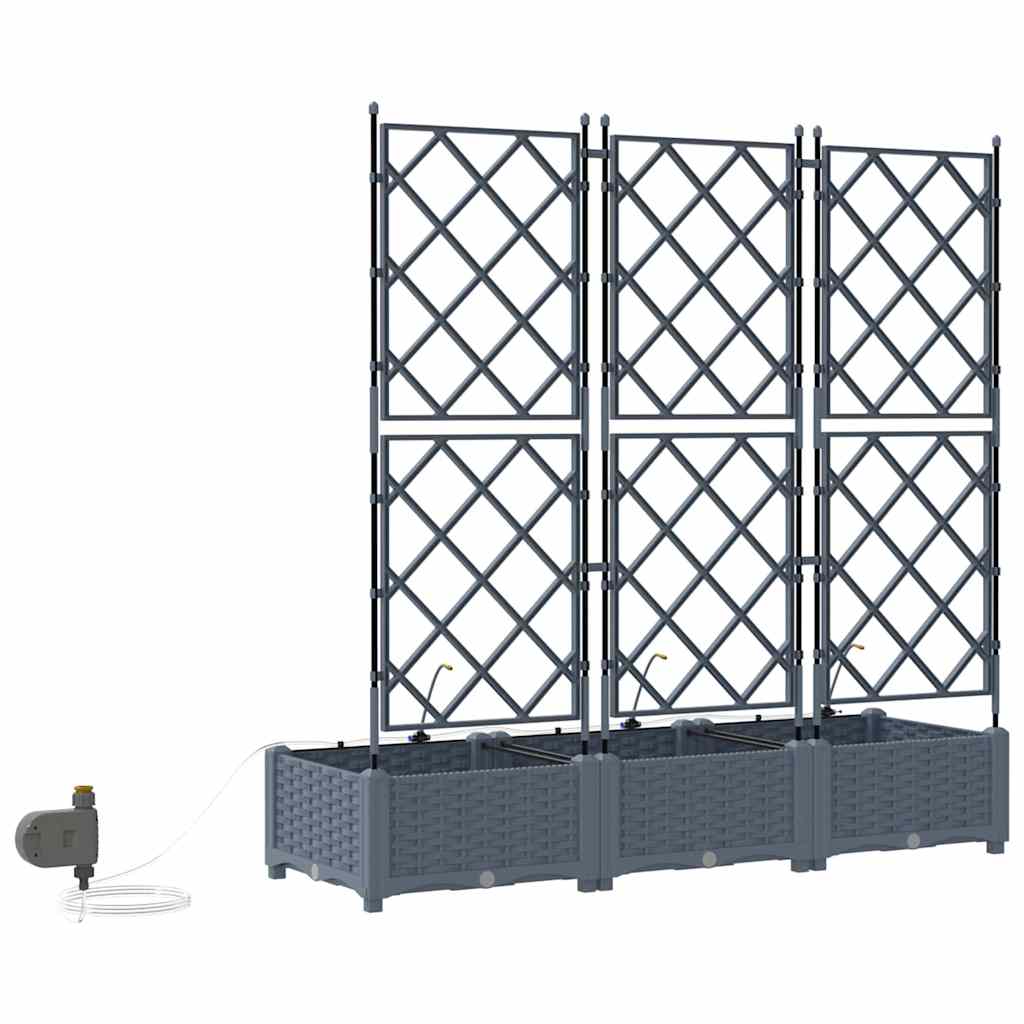 Vrtna saksija 3 pcs Svijetlo siva 120 x 40 x 126 cm Plastika