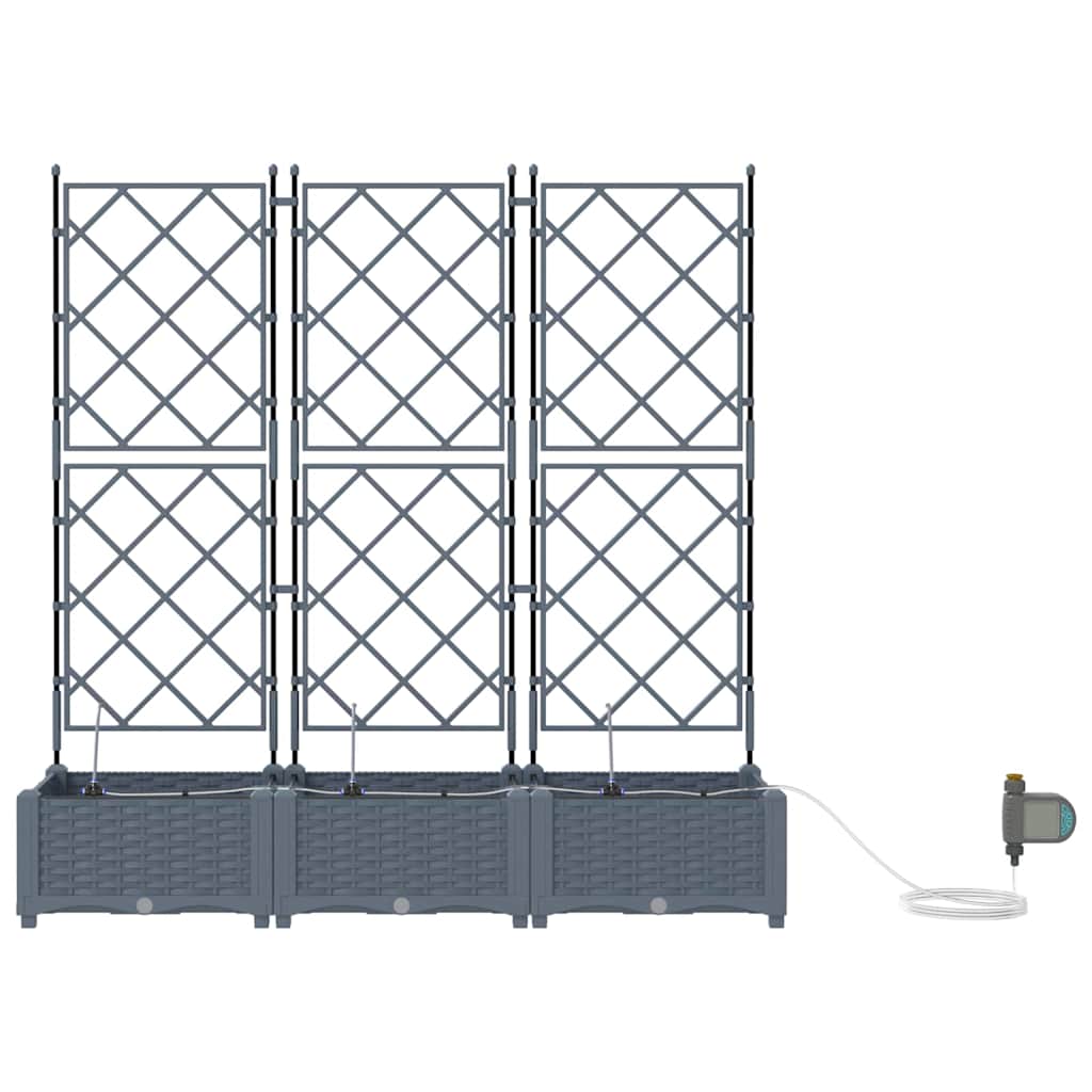 Vrtna saksija 3 pcs Svijetlo siva 120 x 40 x 126 cm Plastika