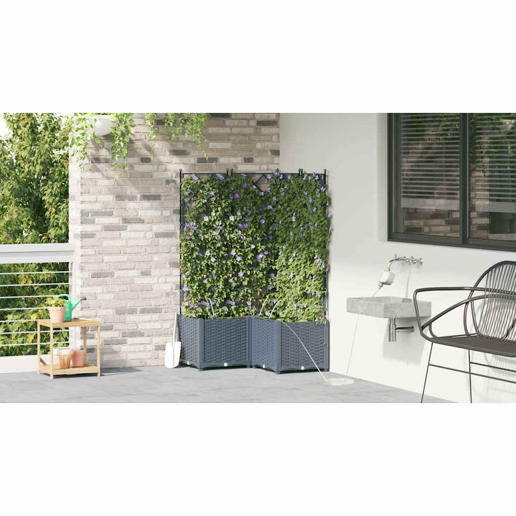 Vrtna saksija 3 pcs Svijetlo siva 80 x 80 x 142 cm Plastika