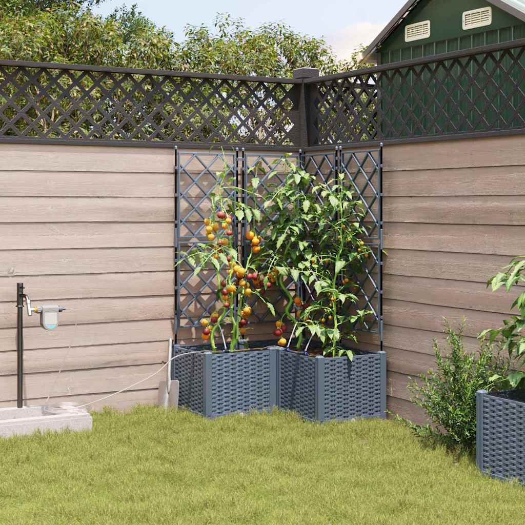 Vrtna saksija 3 pcs Svijetlo siva 80 x 80 x 142 cm Plastika