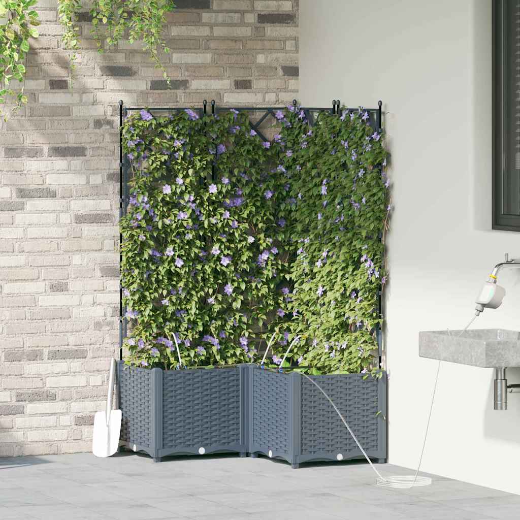 Vrtna saksija 3 pcs Svijetlo siva 80 x 80 x 142 cm Plastika