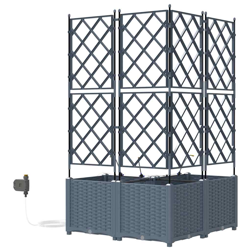 Vrtna saksija 3 pcs Svijetlo siva 80 x 80 x 142 cm Plastika