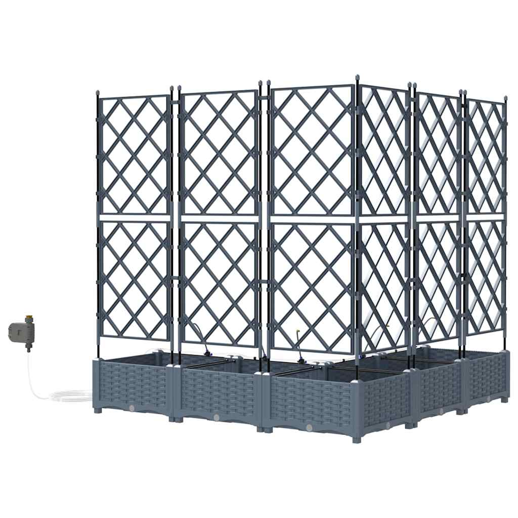 Vrtna saksija 5 pcs Svijetlo siva 120 x 120 x 126 cm Plastika