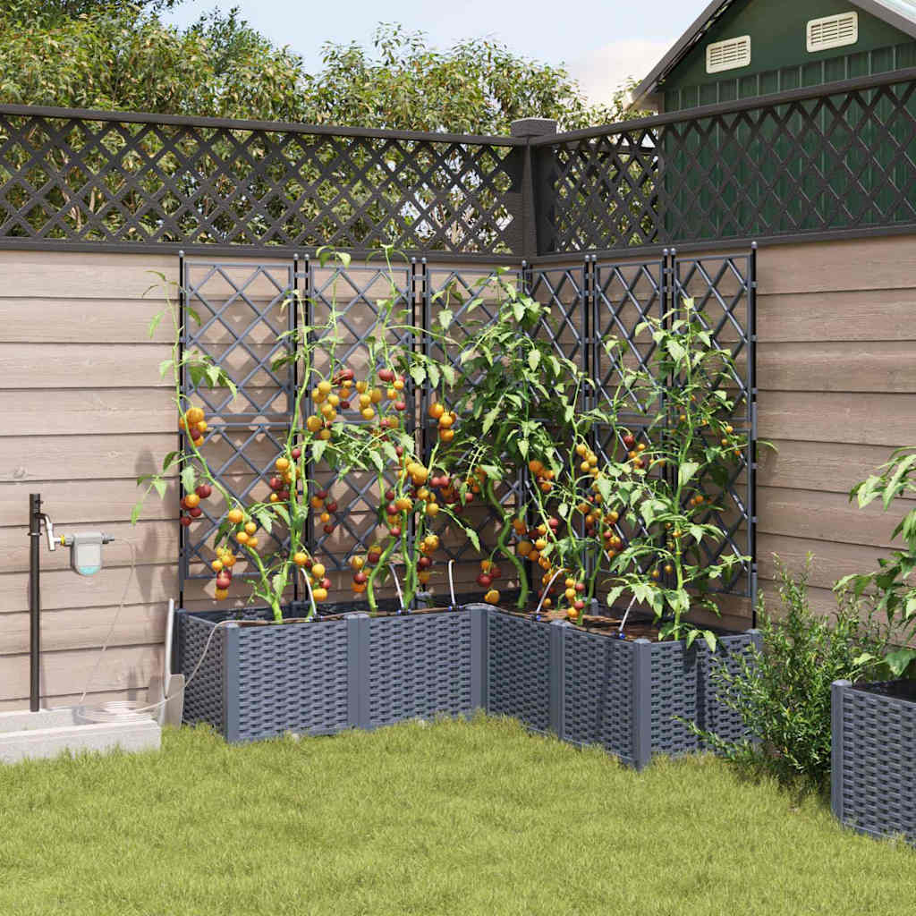 Vrtna saksija 5 pcs Svijetlo siva 120 x 120 x 142 cm Plastika