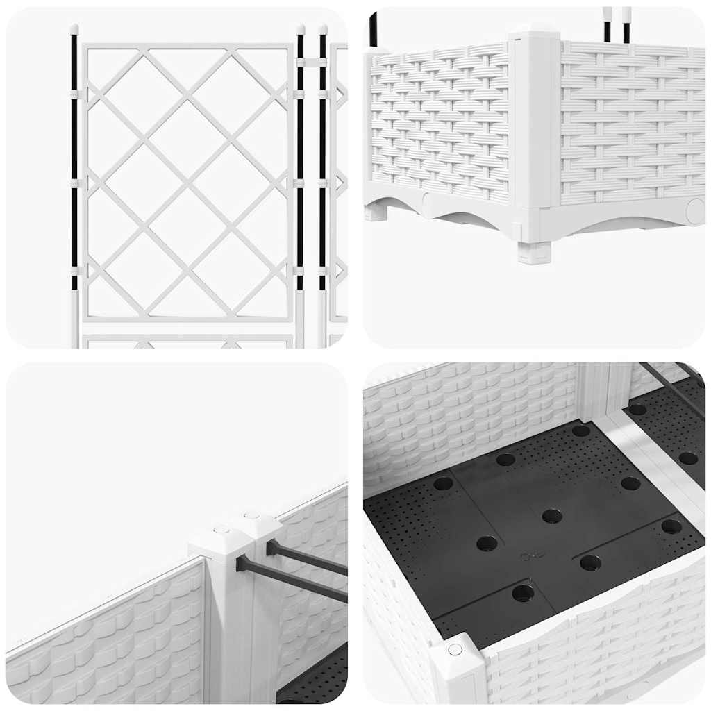 Vrtna saksija 3 pcs Bijeli 120 x 40 x 125,5 cm Plastika