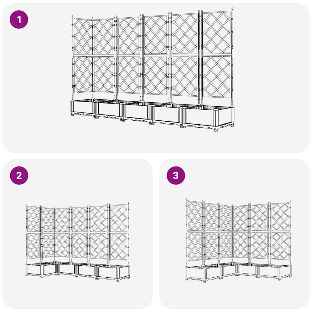 Vrtna saksija 5 pcs Bijeli 120 x 120 x 125,5 cm Plastika
