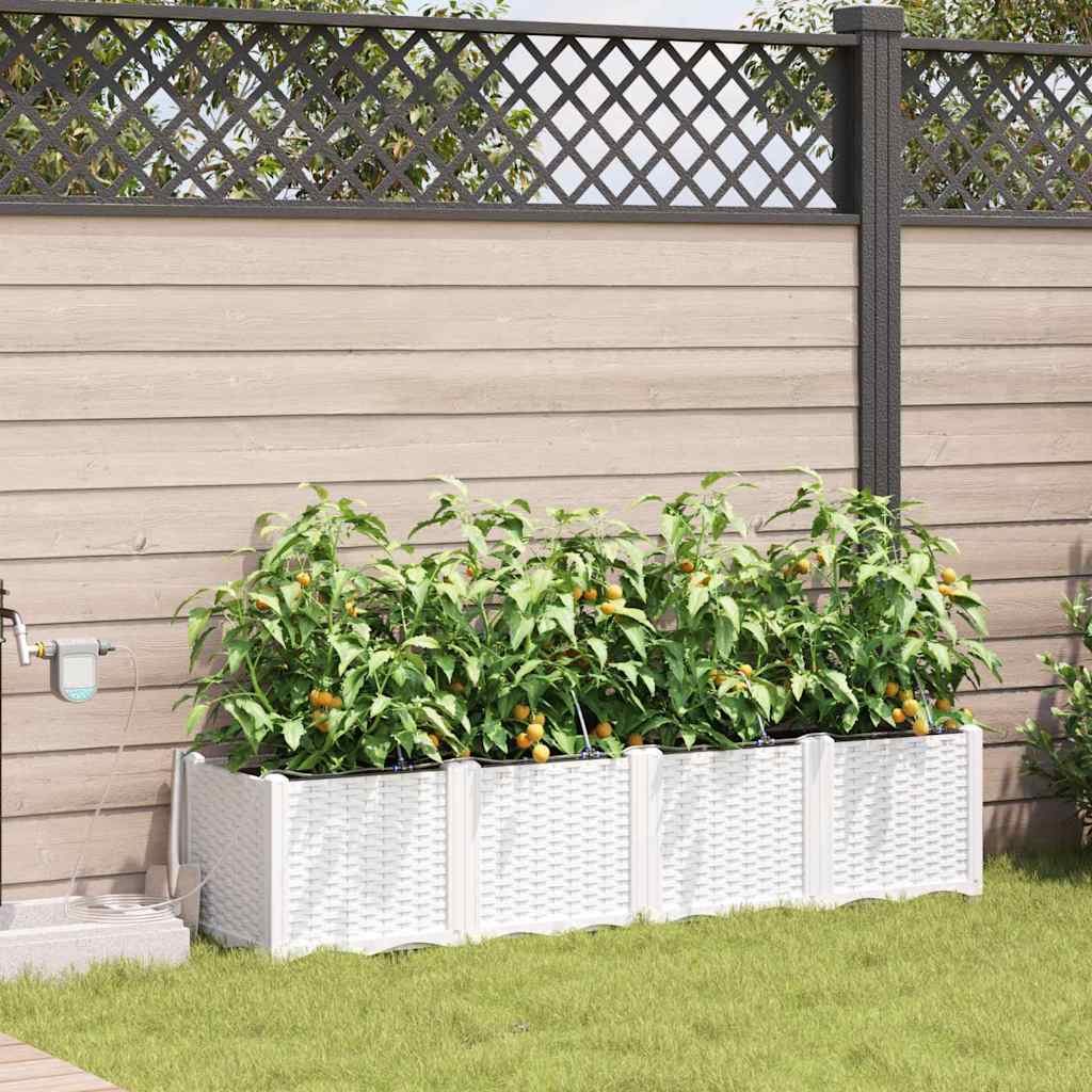 Vrtna saksija 4 pcs Bijeli 160 x 40 x 37,5 cm Plastika