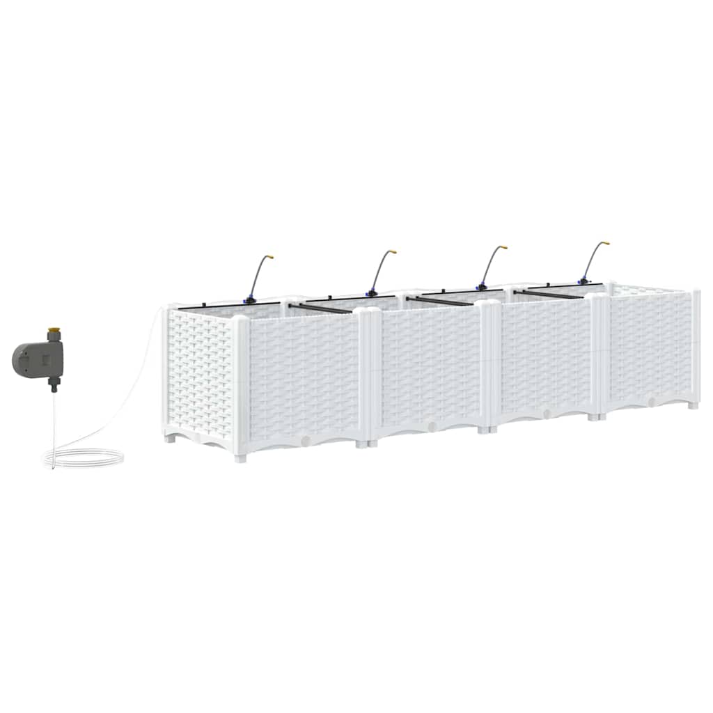 Vrtna saksija 4 pcs Bijeli 160 x 40 x 37,5 cm Plastika