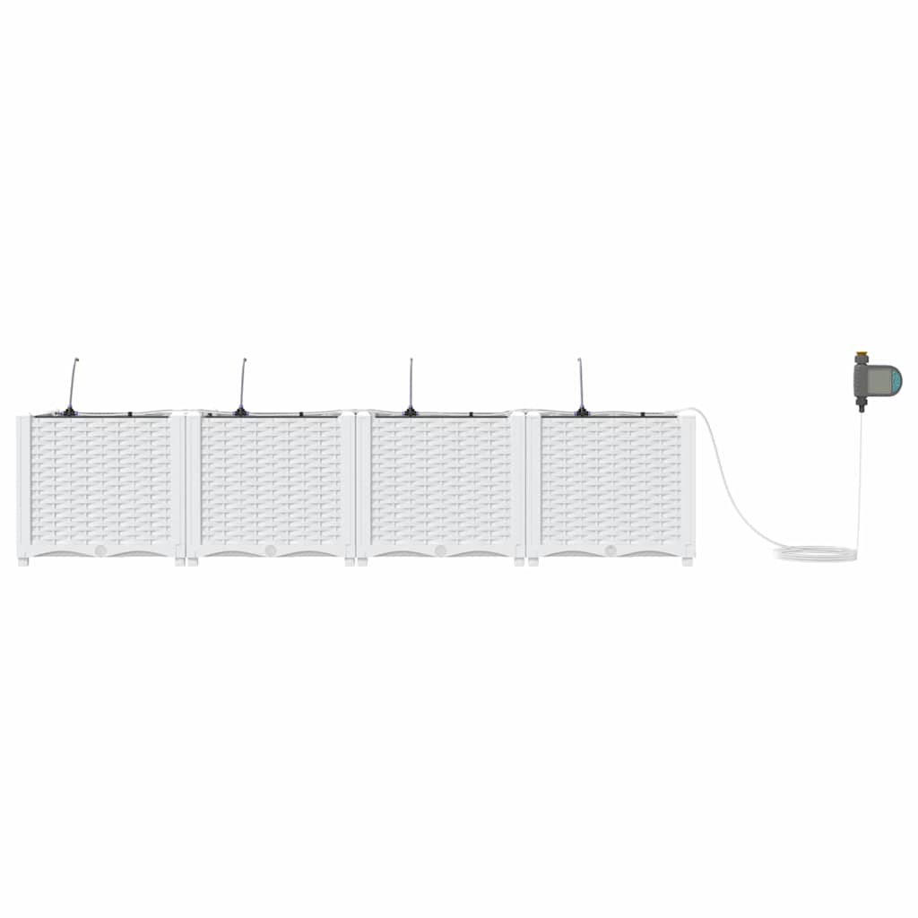 Vrtna saksija 4 pcs Bijeli 160 x 40 x 37,5 cm Plastika