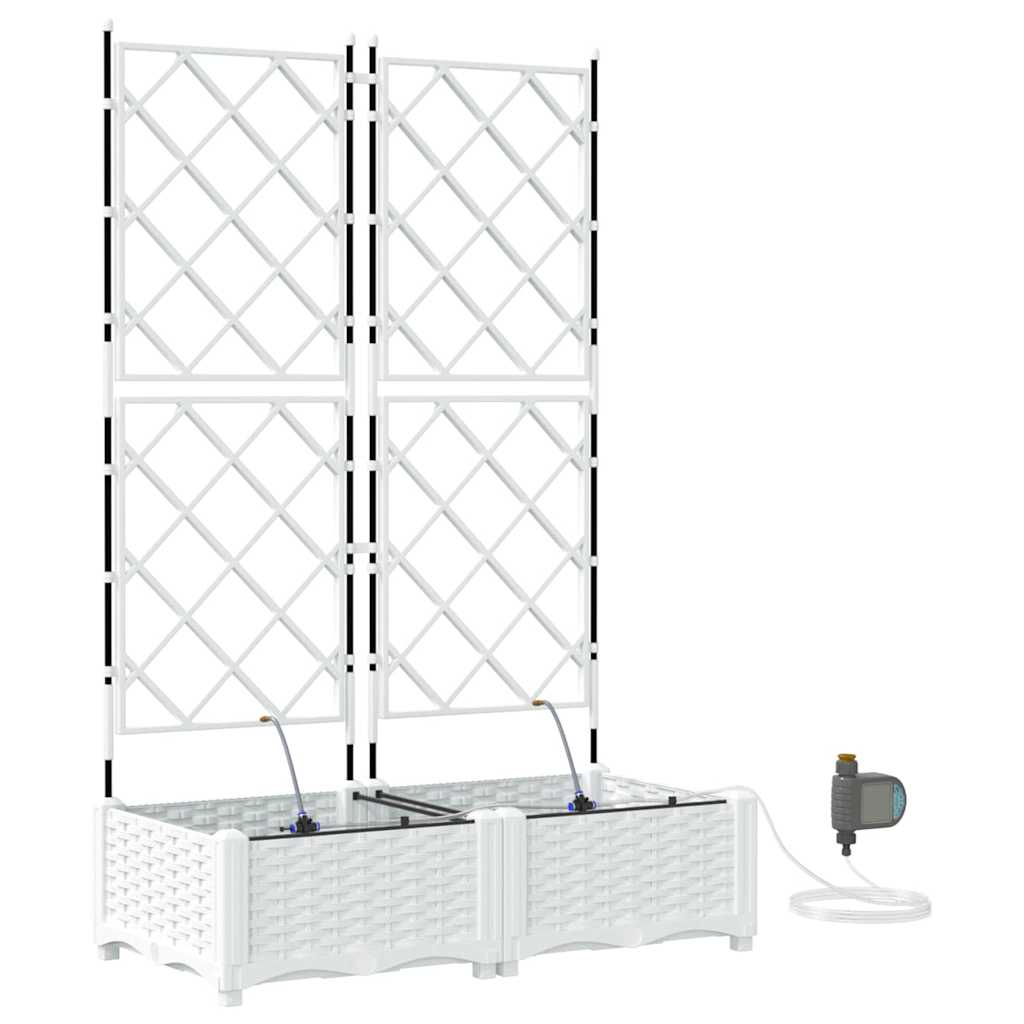 Vrtna saksija 2 pcs Bijeli 80 x 40 x 126 cm Plastika