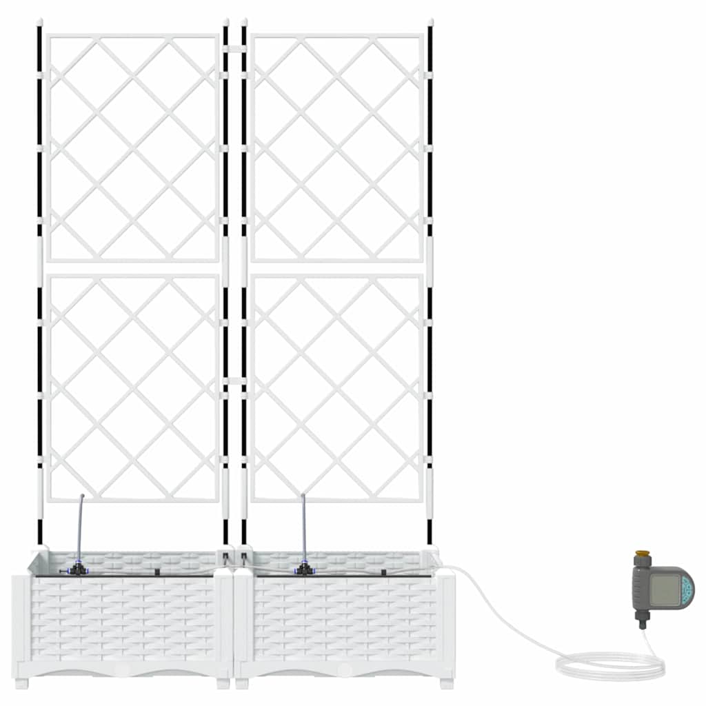 Vrtna saksija 2 pcs Bijeli 80 x 40 x 126 cm Plastika