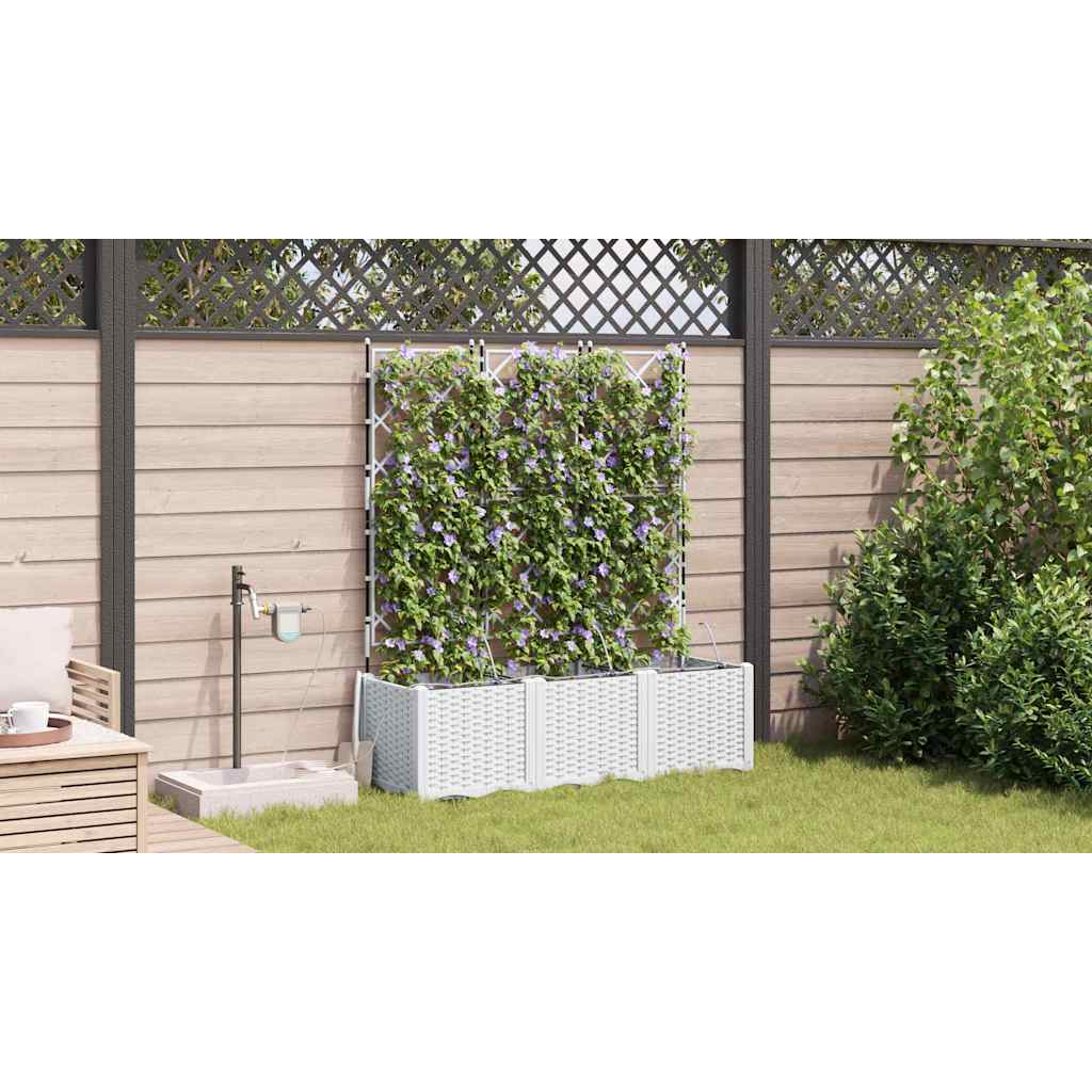 Vrtna saksija 3 pcs Bijeli 120 x 40 x 142 cm Plastika