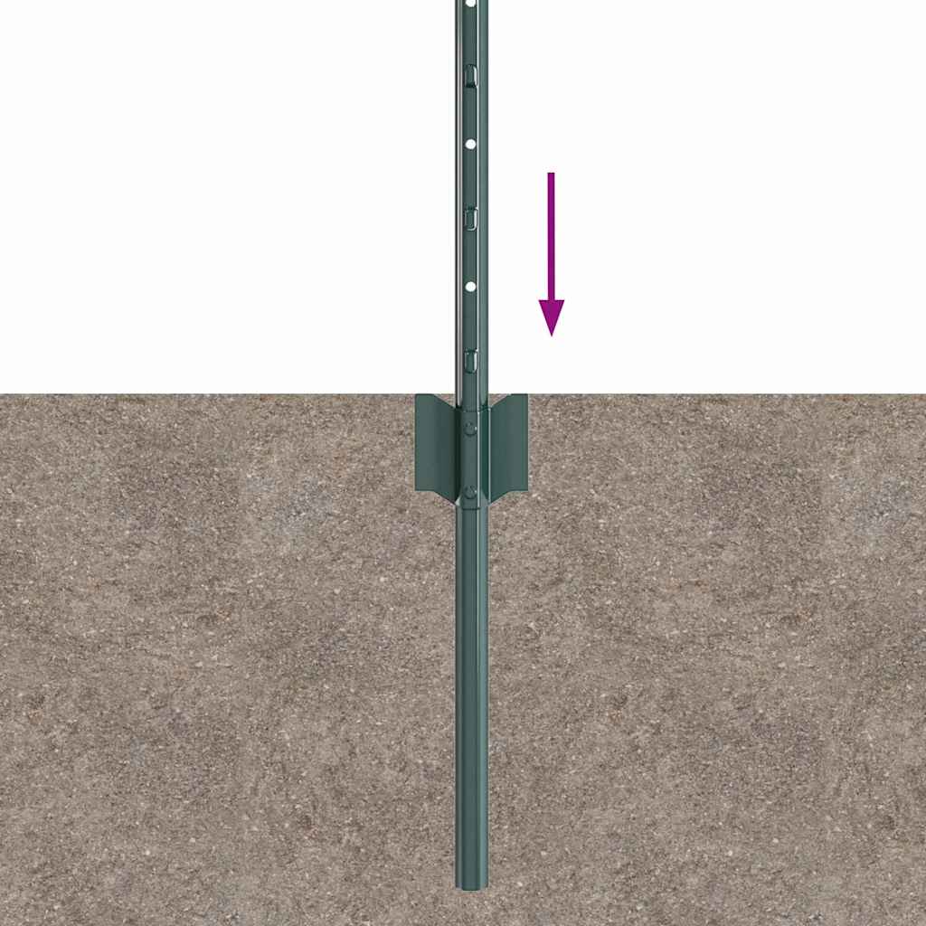 Stup za ogradu 5 pcs Zelena 120 cm Čelik