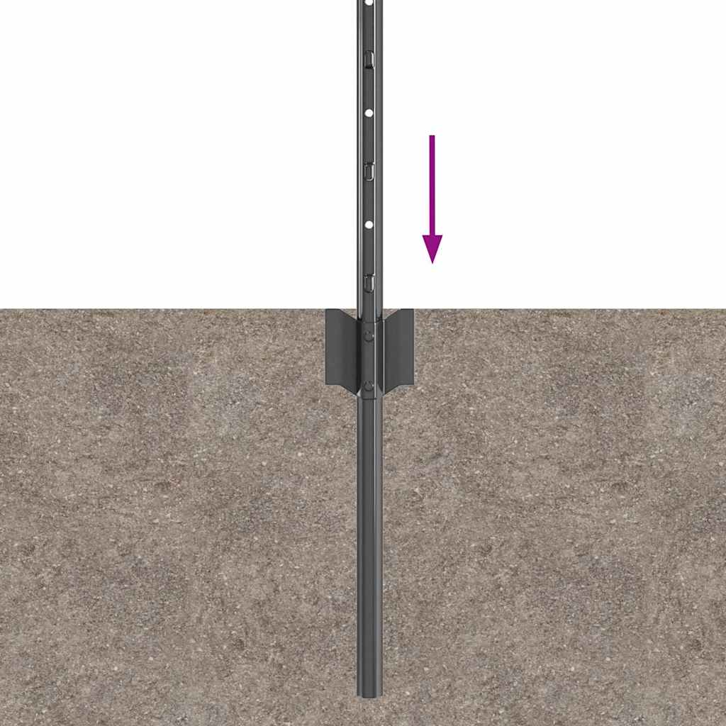Stup za ogradu 5 pcs Siva 60 cm Čelik