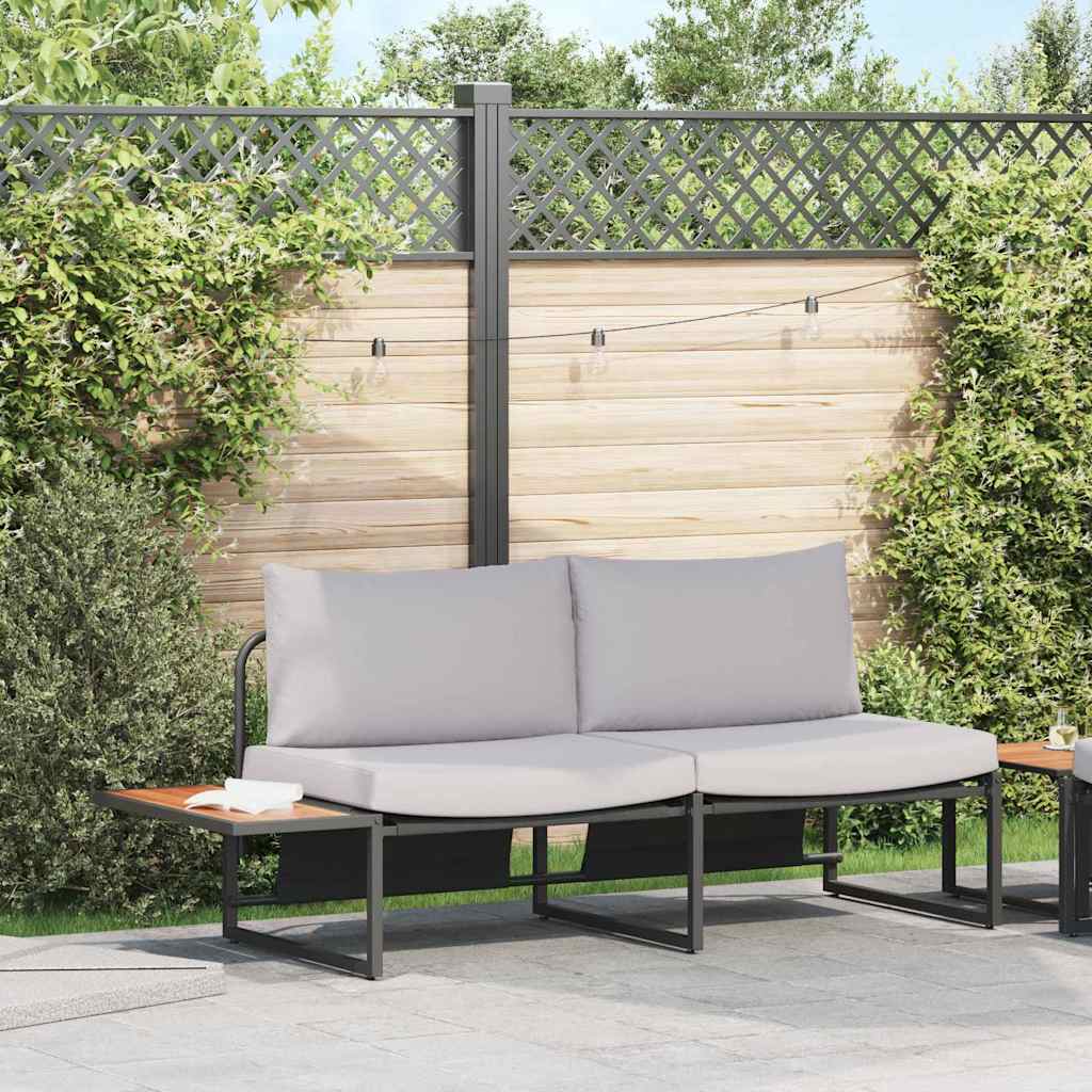 Vrtni kauč s jastukom Svijetlo siva 200,5 x 70 x 85,5 cm Čelik