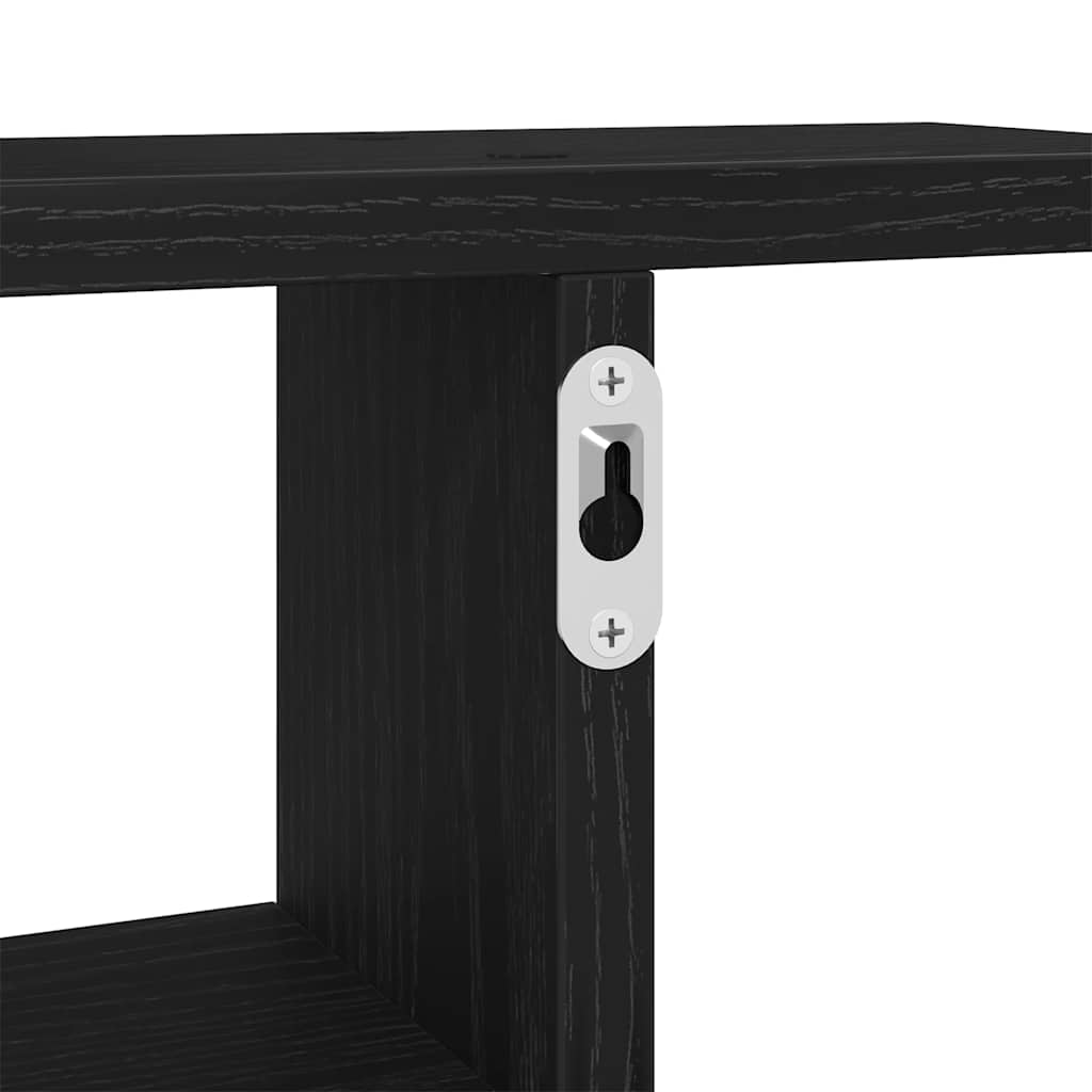 Zidne police 2 kom. Crni hrast 38x12x38 cm Konstruirano drvo