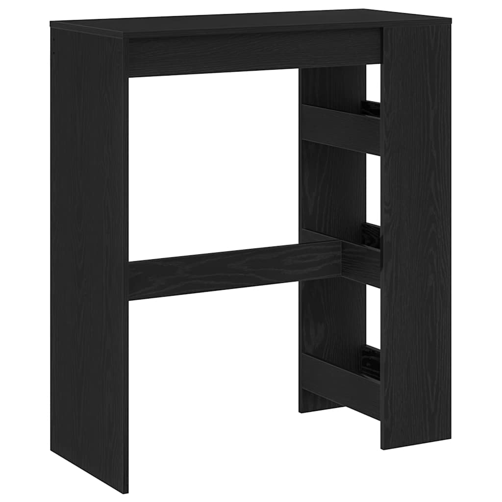 Barski stol s policama Crni hrast 90x40x103,5 cm Konstruirano drvo
