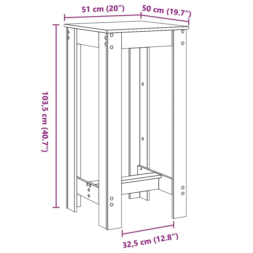 Stol za bar Crni hrast 51 x 50 x 103.5 cm Konstruirano drvo