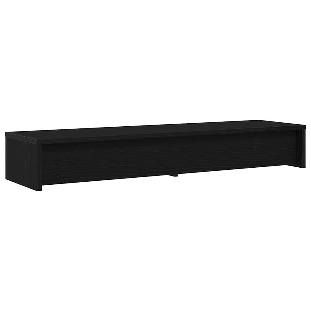 Stalak za monitor s ladicama Crni hrast 100x27x15 cm Konstruirano drvo