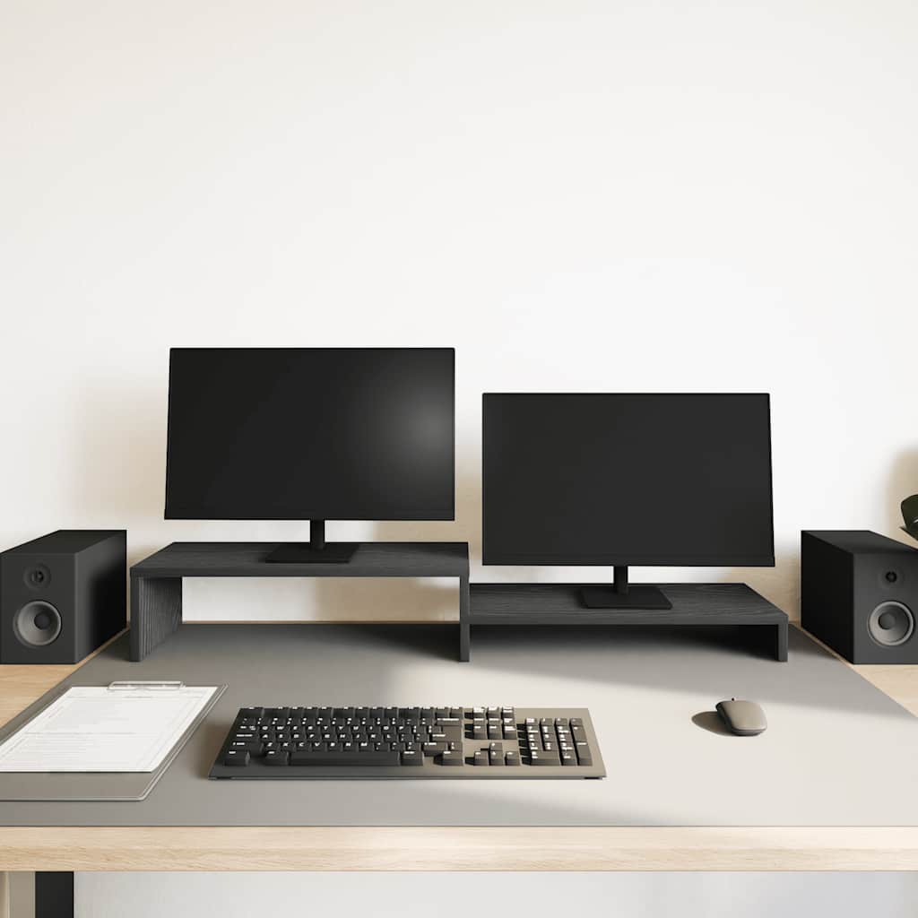 Stalak za monitor Crni hrast 54x22x15 cm Konstruirano drvo