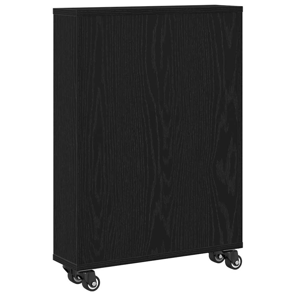 Uska kolica za pohranu Crni hrast 48 x 13 x 68 cm
