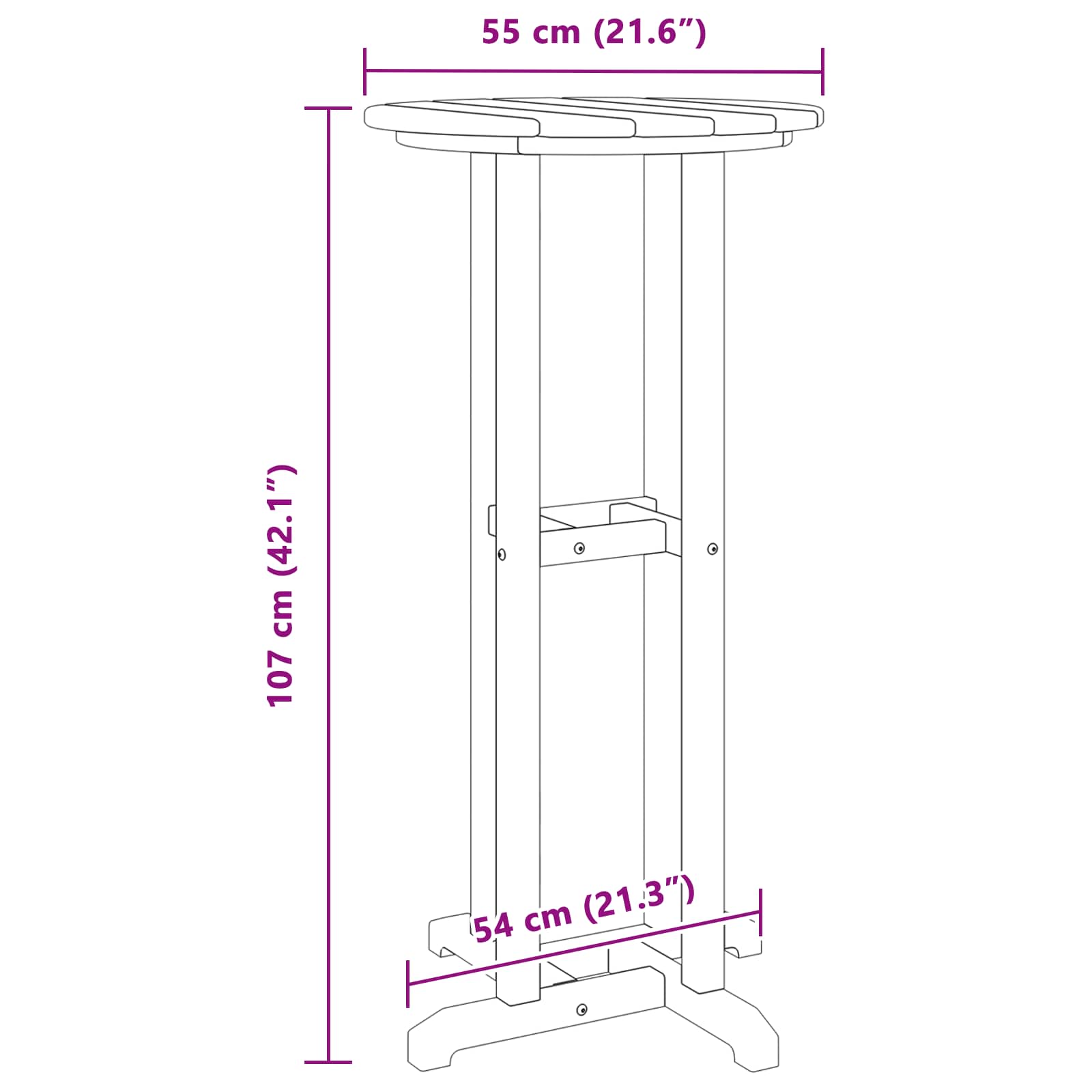 Stol za bar Bijelo 55 x 55 x 107 cm Polietilen