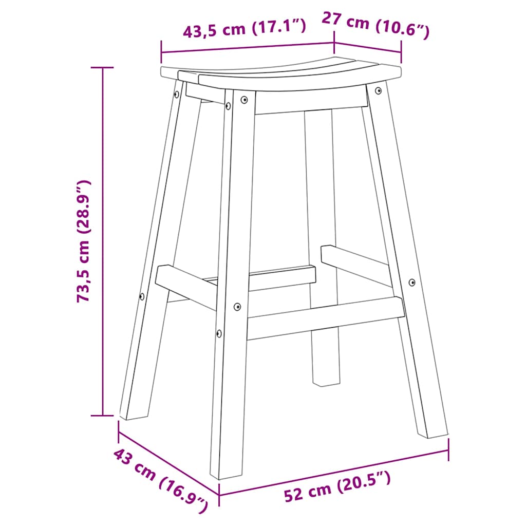 Barska stolica 2 pcs Crna 52 x 43 x 73,5 cm HDPE