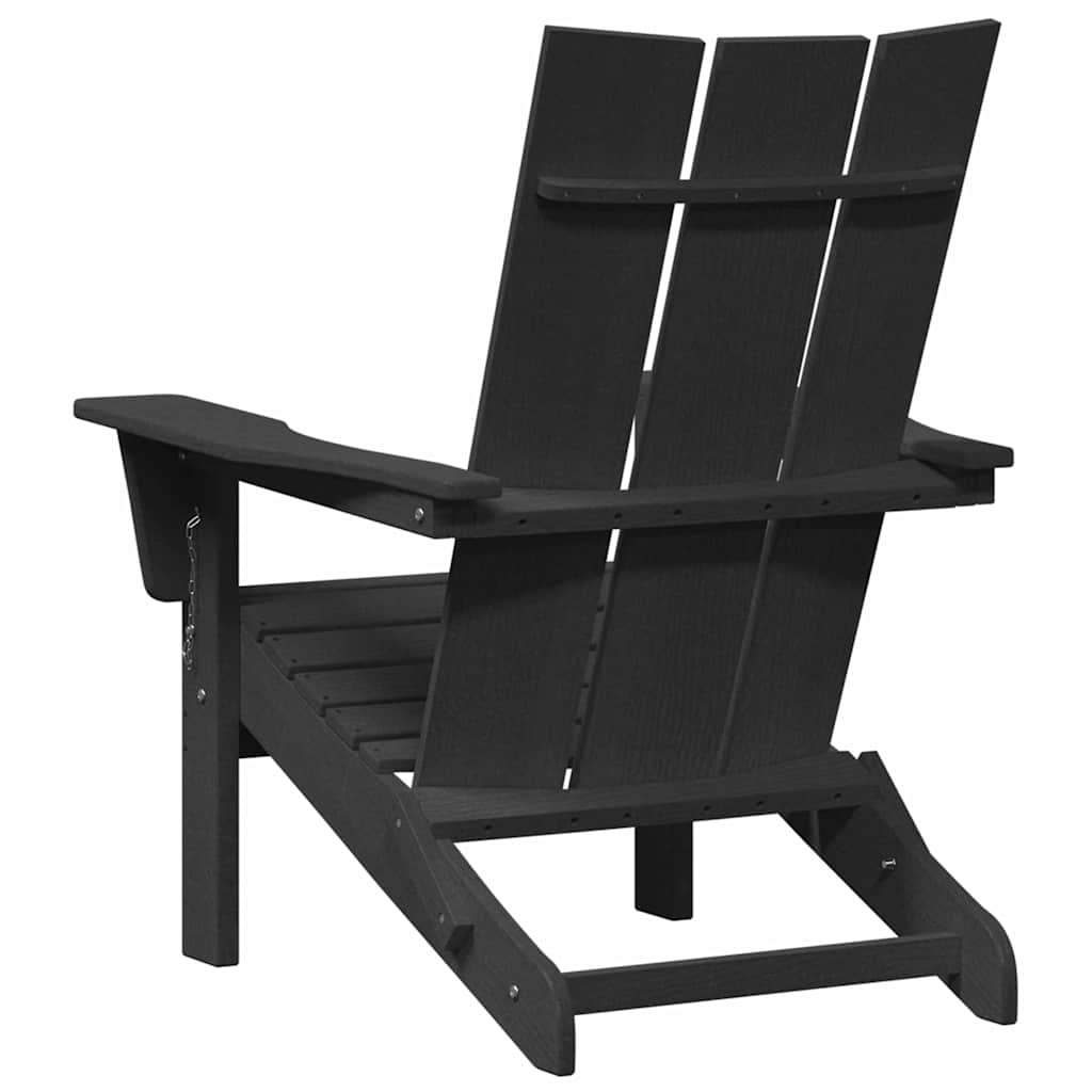 Sklopiva Adirondack stolica Crna 80,5 x 74,5 x 92 cm HDPE