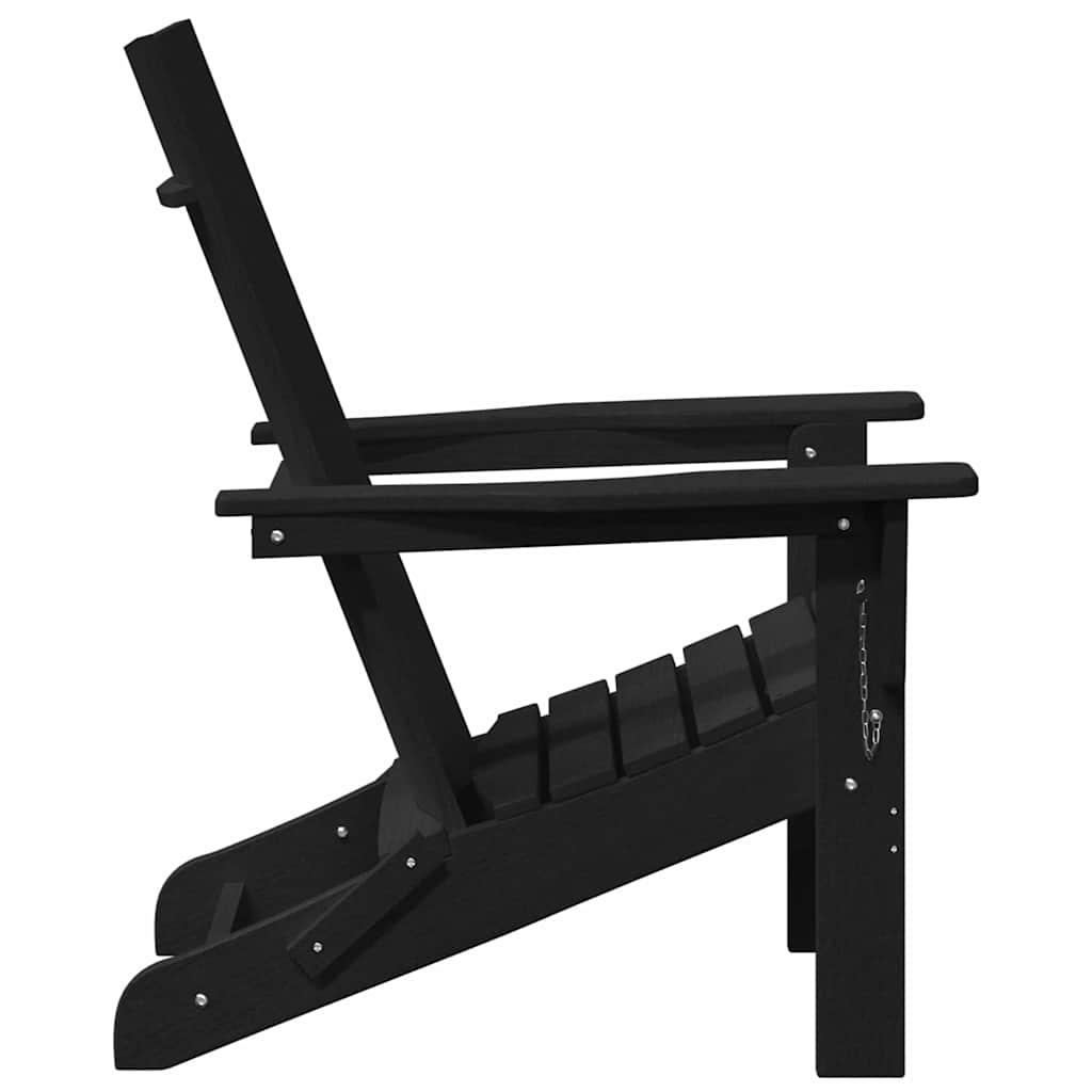 Sklopiva Adirondack stolica Crna 80,5 x 74,5 x 92 cm HDPE