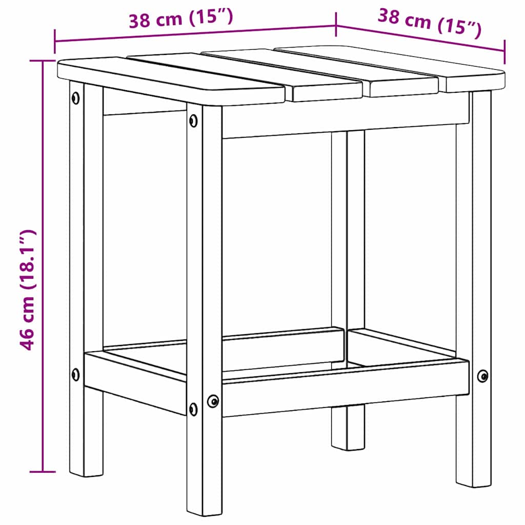 Bocni stol Crna 38 x 38 x 46 cm Polietilen