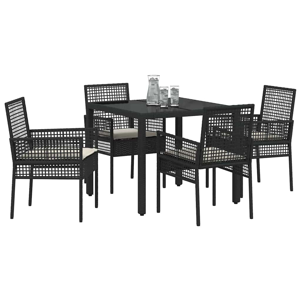 Vrtni set za objed 5 pcs Crna poliratan