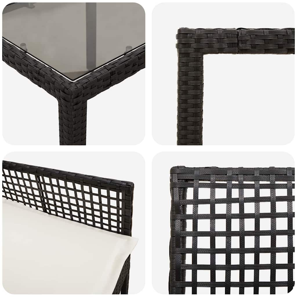 Vrtni set za objed 5 pcs Crna poliratan