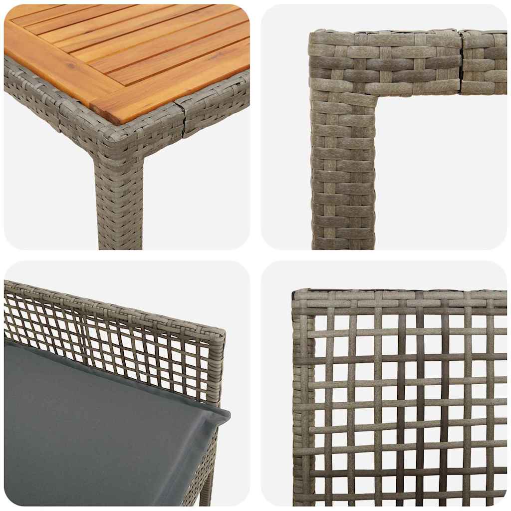 Vrtni set za objed 3 pcs Siva poliratan