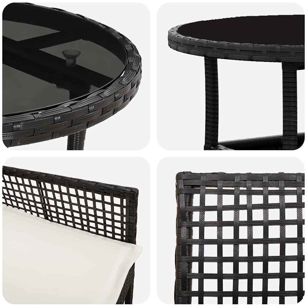 Vrtni set za objed 5 pcs Crna poliratan