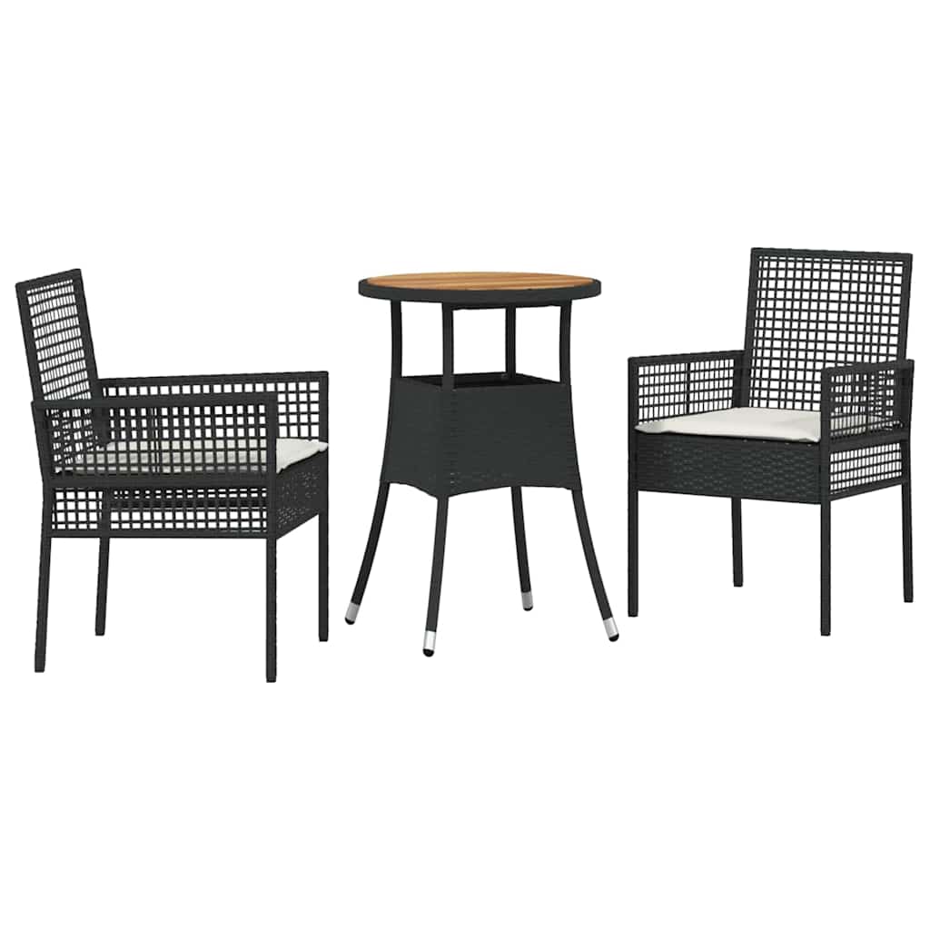 Vrtni set za objed 3 pcs Crna poliratan